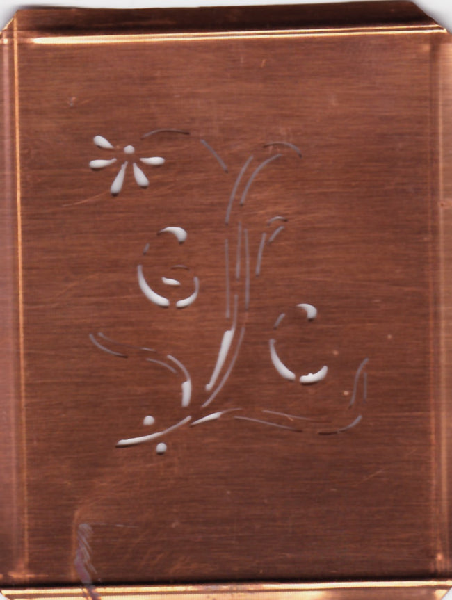 GC - Hübsche, verspielte Monogramm Schablone Blumenumrandung
