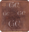 GC - Alte Kupferschablone mit 4 Monogrammen