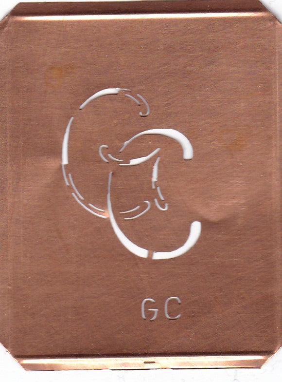 GC - 90 Jahre alte Stickschablone für hübsche Handarbeits Monogramme