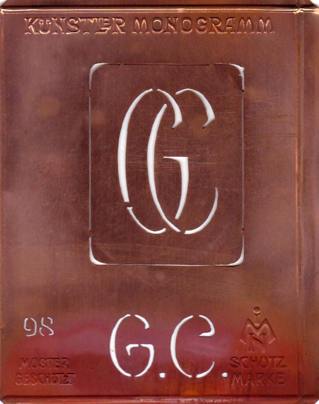 GC - Besondere Jugendstil Monogrammschablone