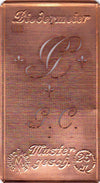 www.knopfparadies.de - GC - Alte Stickschablone mit 2 zarten Monogrammen