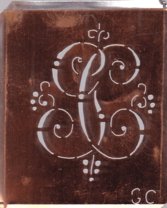 GC - Hübsche alte verschnörkelte Monogrammschablone
