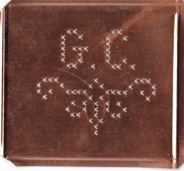 GC - Alte niedliche Kreuzstich Monogramm Schablone