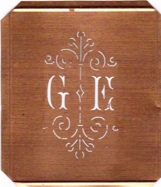 GE - Besonders hübsche alte Monogrammschablone