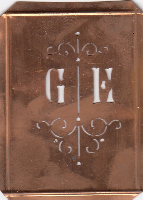 GE - Besonders hübsche alte Monogrammschablone