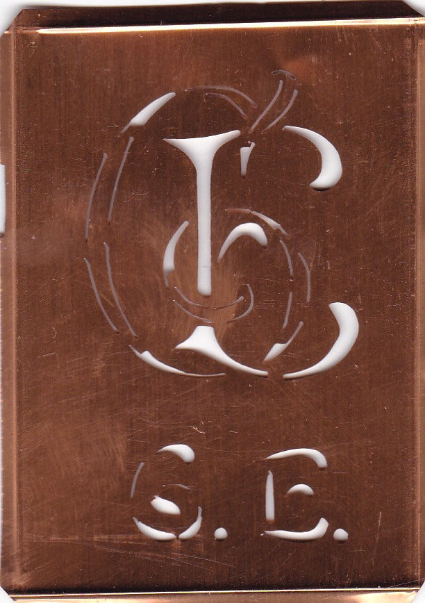 GE - Stickschablone für 2 verschiedene Monogramme