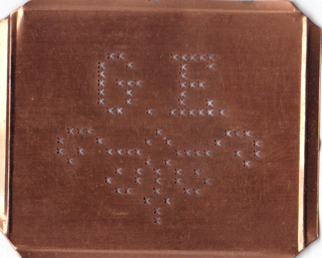 GE - Alte niedliche Kreuzstich Monogramm Schablone