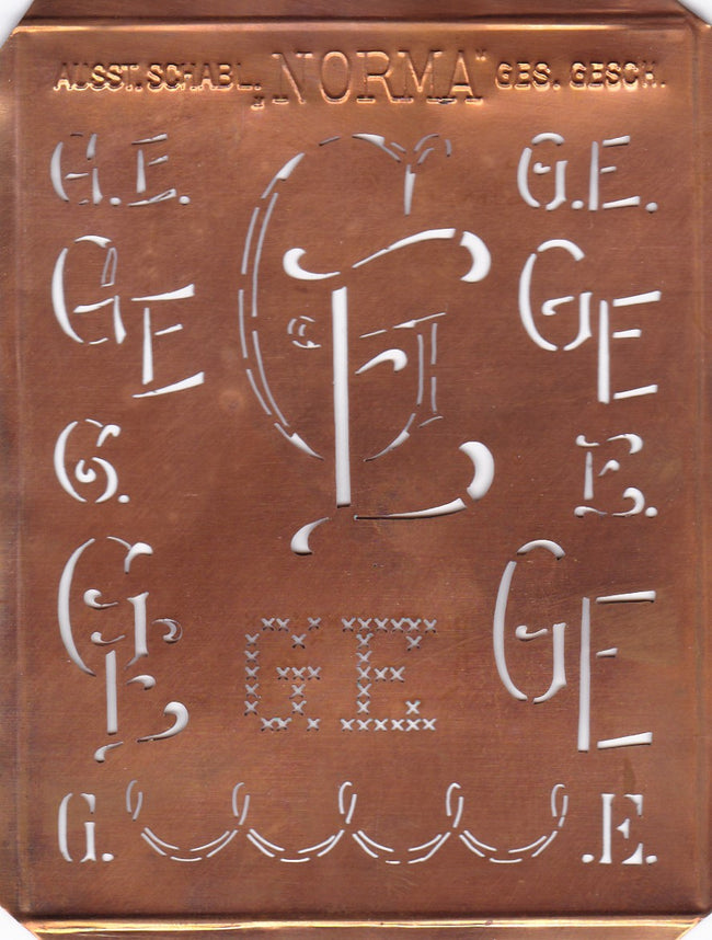 GE - Hübsche alte Monogrammschablone