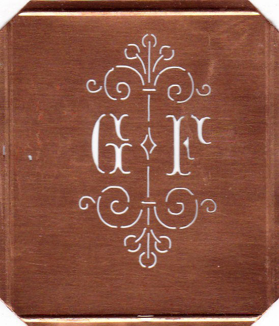 GF - Besonders hübsche alte Monogrammschablone