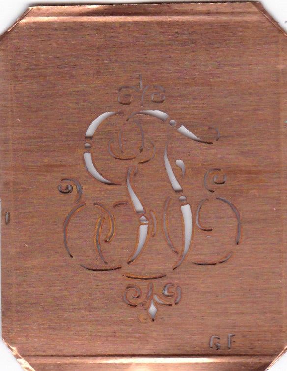 GF - Alte, verschlungene Monogrammschablone