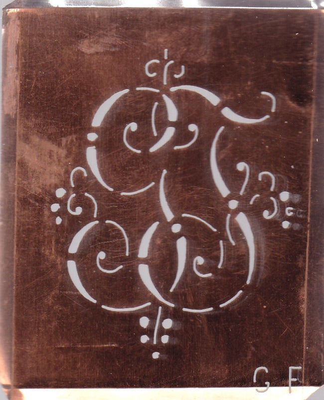 WA - Hübsche alte verschnörkelte Monogrammschablone