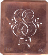 GG - Alte Schablone aus Kupferblech mit klassischem verschlungenem Monogramm 