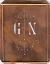 GN - Besonders hübsche alte Monogrammschablone