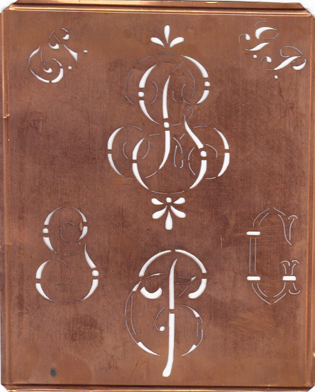 GP - Uralte Monogrammschablone - ideal als persönliches Geschenk