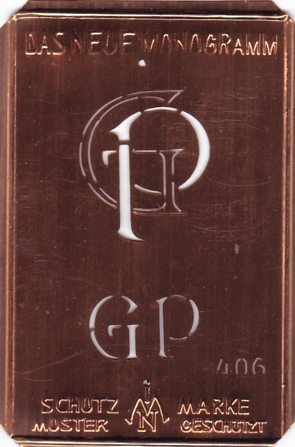 GP - Alte Jugendstil Monogrammschablone