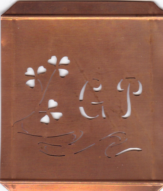 GP - Außergewöhnliche alte Monogrammschablone