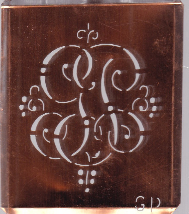 GP - Hübsche alte verschnörkelte Monogrammschablone