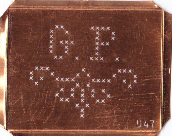 GP - Alte niedliche Kreuzstich Monogramm Schablone