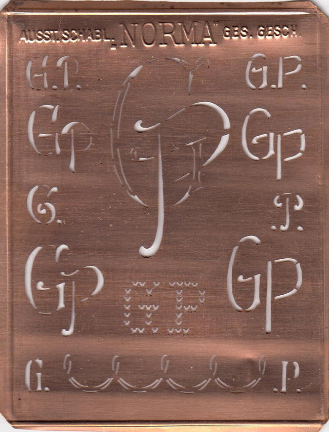 GP - Hübsche alte Monogrammschablone