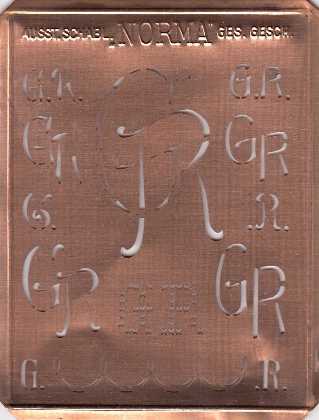 GR - Hübsche alte Monogrammschablone