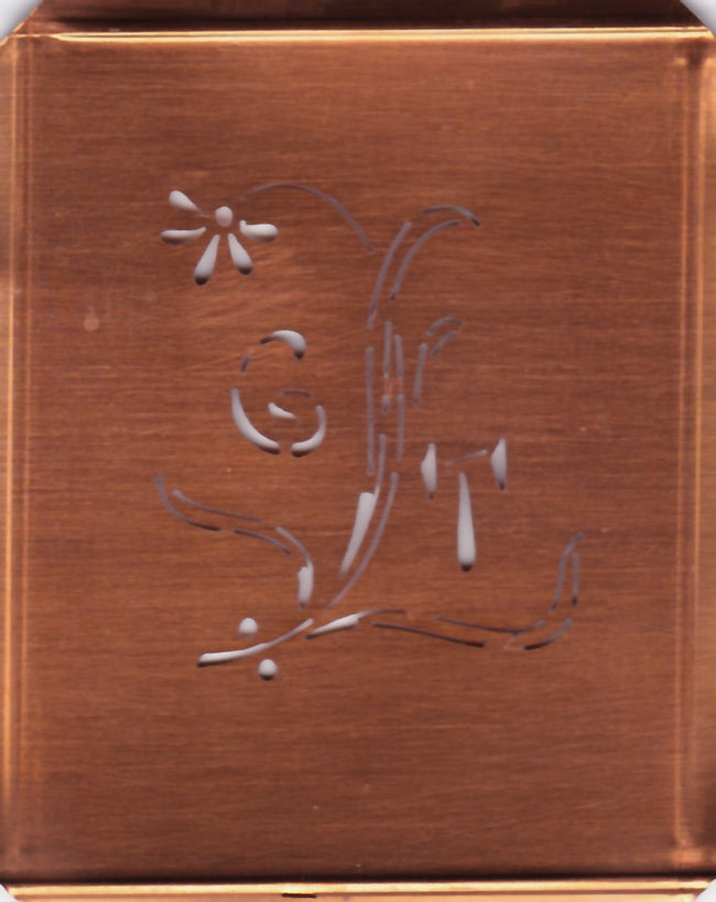 GT - Hübsche, verspielte Monogramm Schablone Blumenumrandung