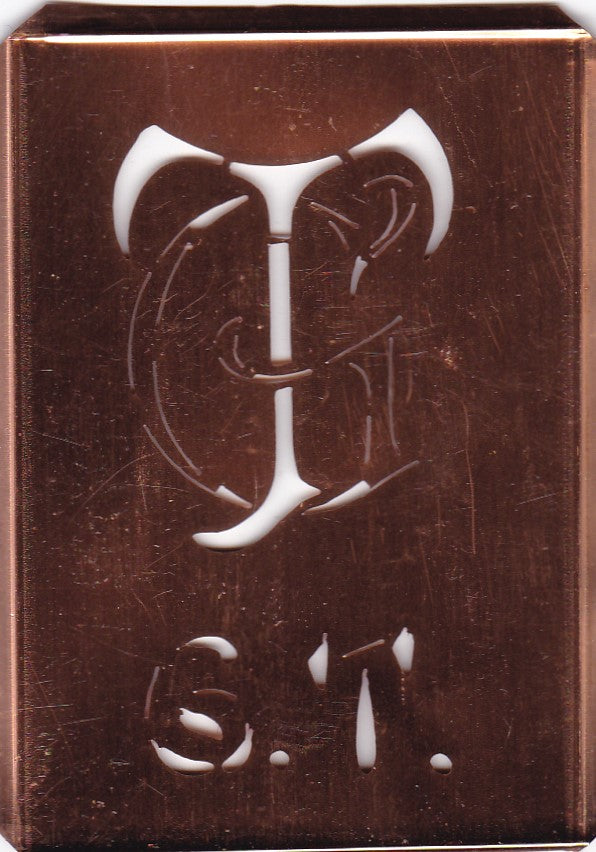 GT - Stickschablone für 2 verschiedene Monogramme