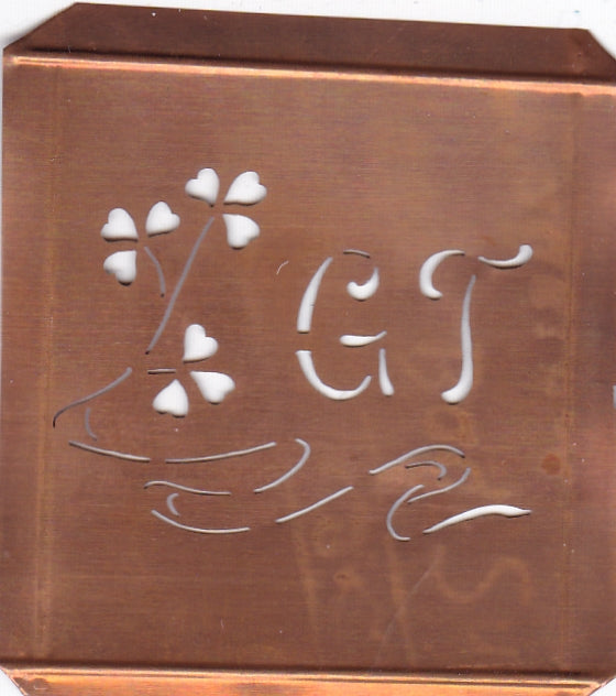 GT - Außergewöhnliche alte Monogrammschablone