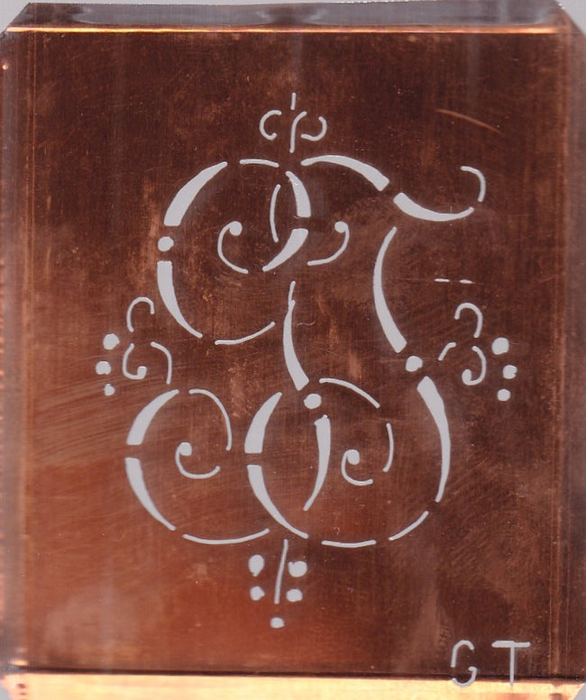 GT - Hübsche alte verschnörkelte Monogrammschablone
