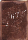 GT - Seltene Stickvorlage - Uralte Wäscheschablone mit Wappen - Medaillon