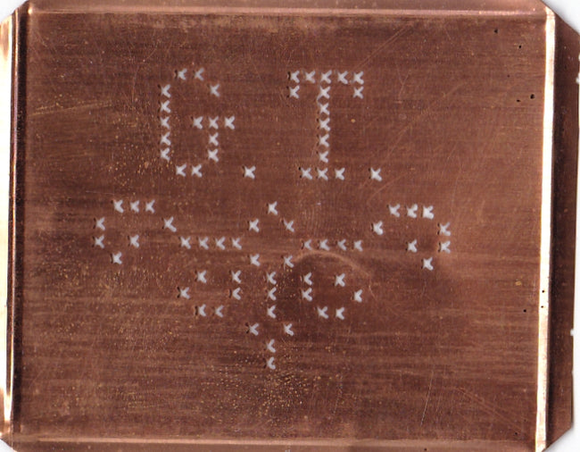 GT - Alte niedliche Kreuzstich Monogramm Schablone