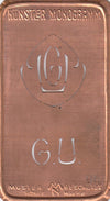 GU - Alte Jugendstil Stickschablone - Medaillon-Design