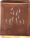GU - Hübsche alte Kupfer Schablone mit 3 Monogramm-Ausführungen