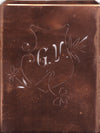 GV - Seltene Stickvorlage - Uralte Wäscheschablone mit Wappen - Medaillon