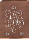 HA - Alte Monogrammschablone aus Kupfer