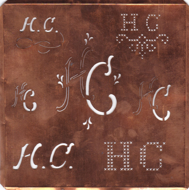 HC - Große Kupfer Schablone mit 7 Variationen