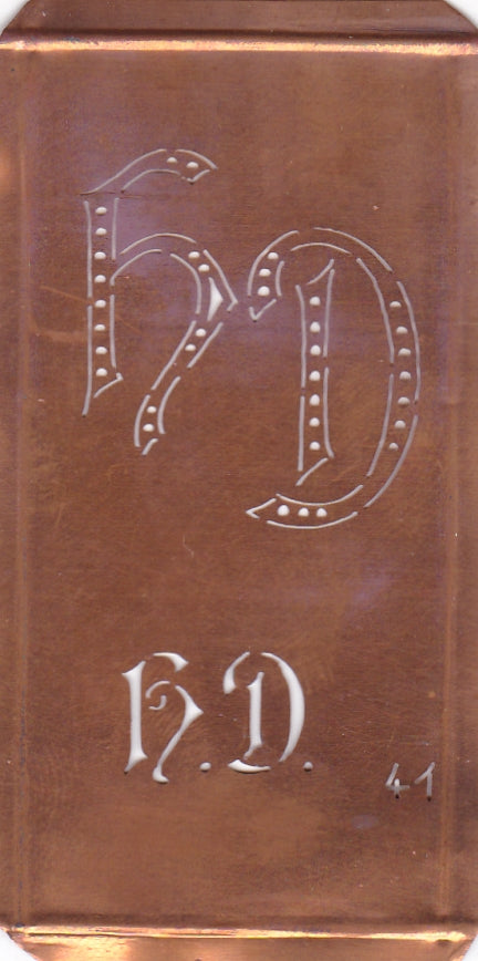 HD - Alte Monogramm Schablone zum Sticken