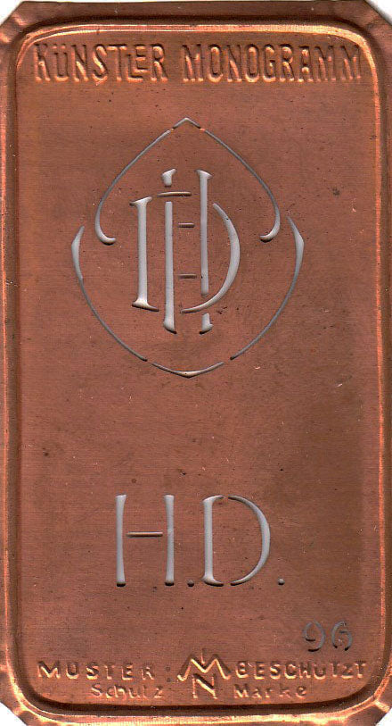 HD - Alte Jugendstil Stickschablone - Medaillon-Design
