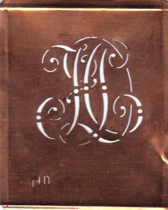 HD - Alte verschlungene Monogramm Stick Schablone