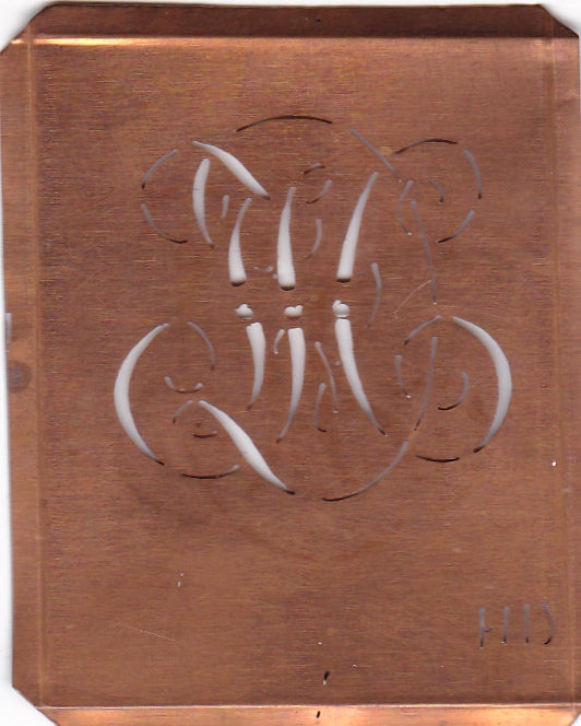 HD - Uralte Monogramm Schablone zum Sticken