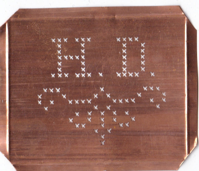 HD - Alte niedliche Kreuzstich Monogramm Schablone