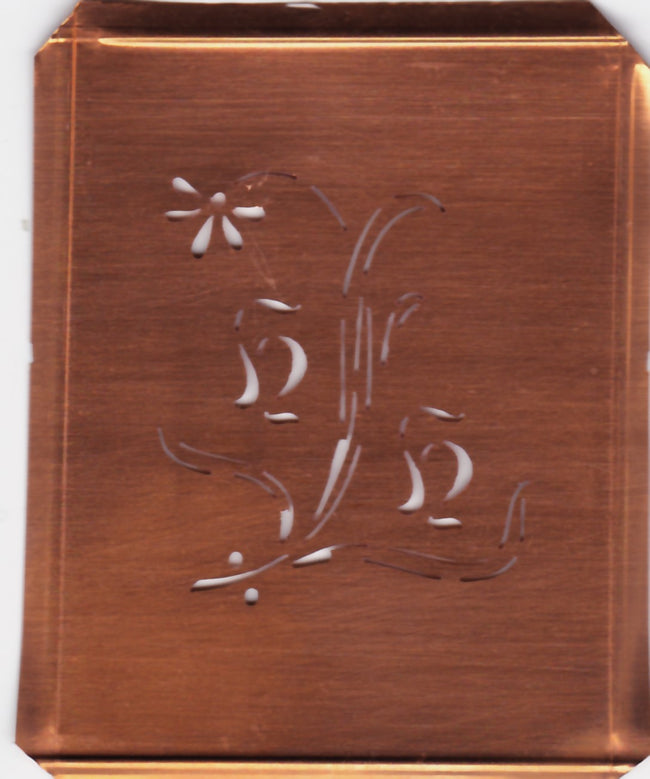 HH - Hübsche, verspielte Monogramm Schablone Blumenumrandung