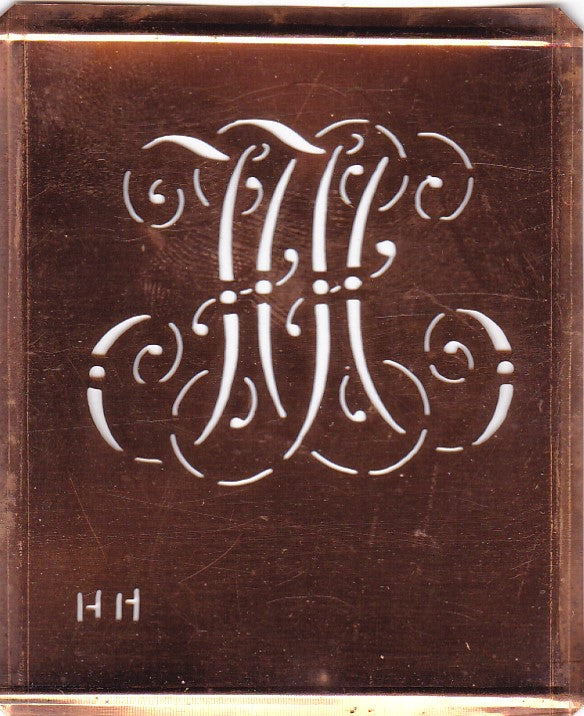 HH - Alte verschlungene Monogramm Stick Schablone