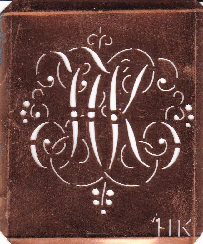 WA - Hübsche alte verschnörkelte Monogrammschablone