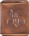 HL - Hübsche alte Kupfer Schablone mit 3 Monogramm-Ausführungen