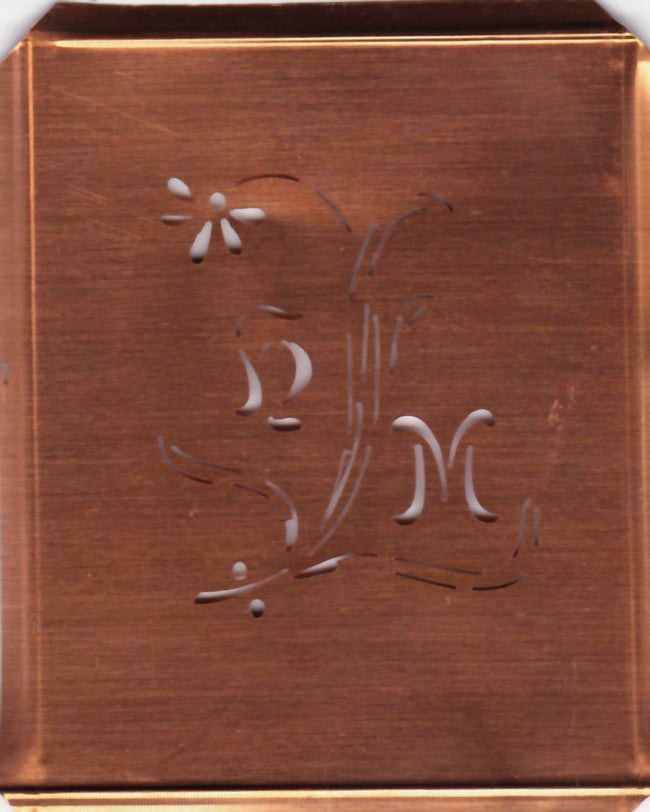 HM - Hübsche, verspielte Monogramm Schablone Blumenumrandung