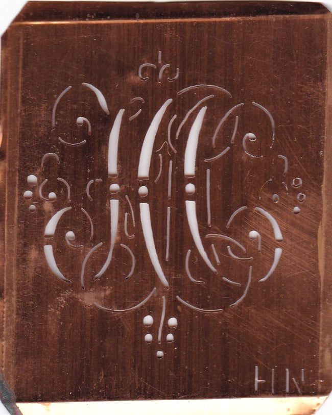 HN - Hübsche alte verschnörkelte Monogrammschablone