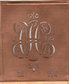 HO - Alte Monogrammschablone aus Kupfer