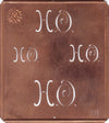 HO - Alte Kupferschablone mit 4 Monogrammen