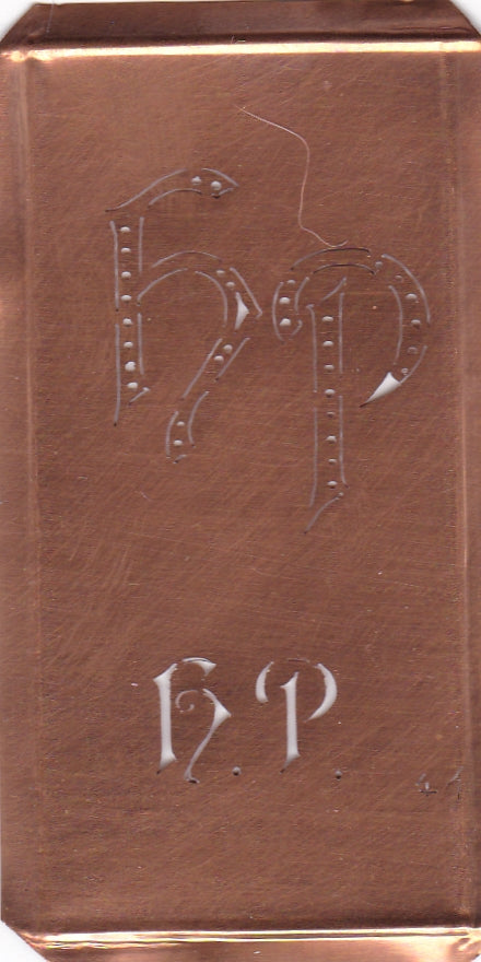 HP - Alte Monogramm Schablone zum Sticken