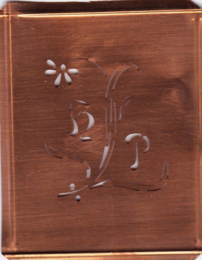 HP - Hübsche, verspielte Monogramm Schablone Blumenumrandung
